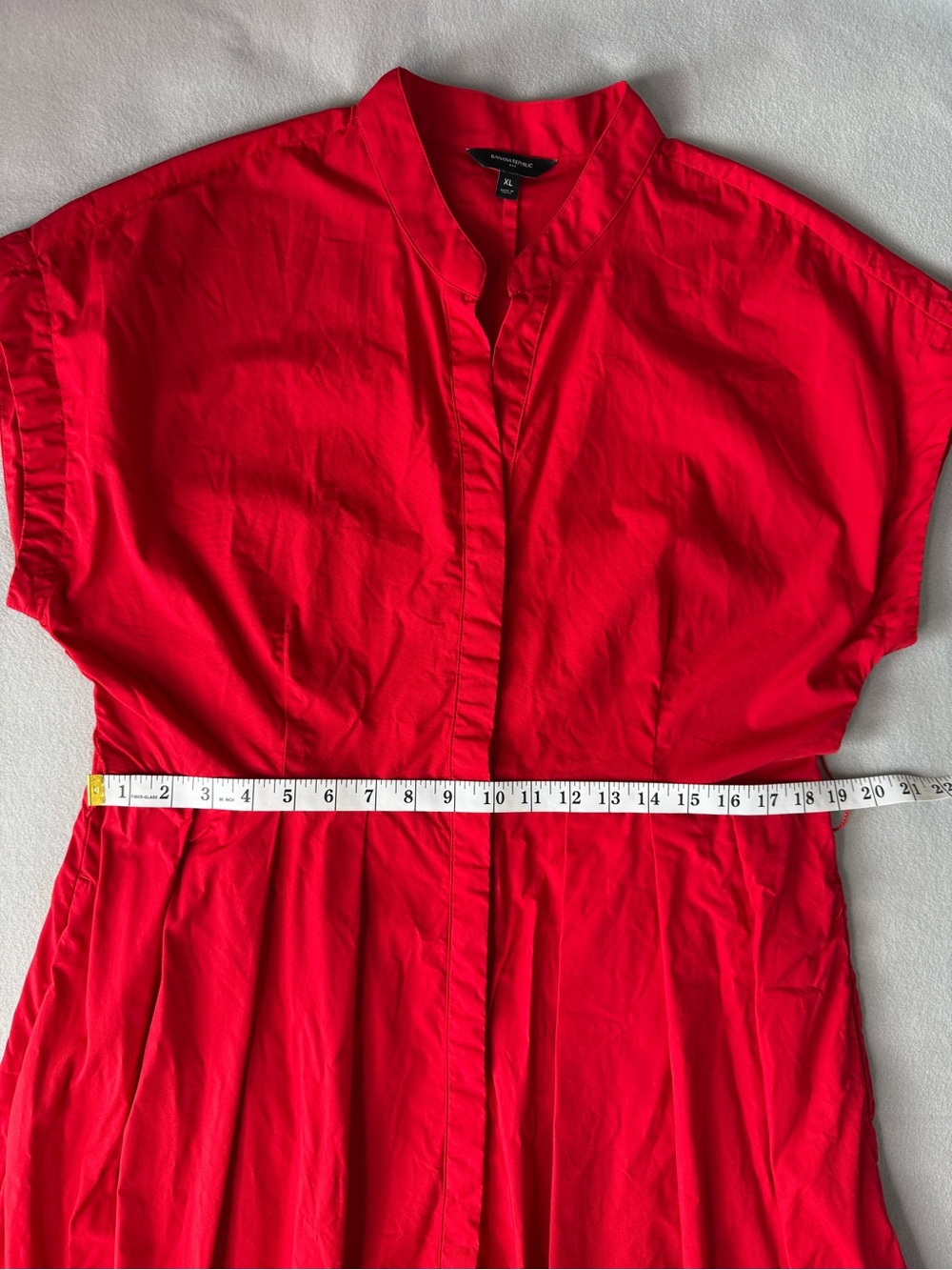 Banana Republic Factory Red Sunset Button Front Tie Waist Dress XL - Picture 9 of 12